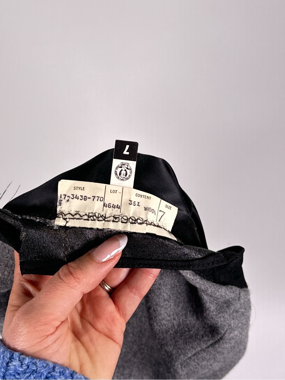 Knox New York Vintage Premier Flat Cap Wool Blend Grey Size 7 - Picture 5 of 8